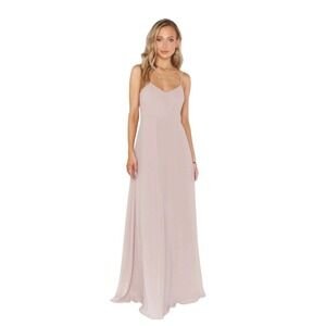 Show Me Your MuMu Faith Maxi Dress Dusty Blush Crisp Pink Chiffon XXS